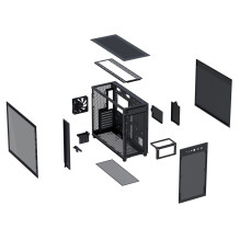 Case - ASUS PRIME AP303 TG Mid-Tower ATX, Micro ATX, Mini-ITX Black