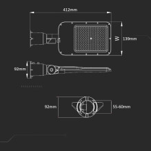 Outdoor lighting - V-TAC LED street light 50W 4700lm 6500K