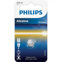 „Philips A76 / 01B“ mini šarminės LR44 baterijos / 1 vnt.
