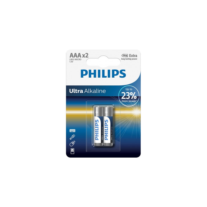 „Philips LR03E2B“ / 10 itin šarminių AAA tipo elementų / 2 vnt.