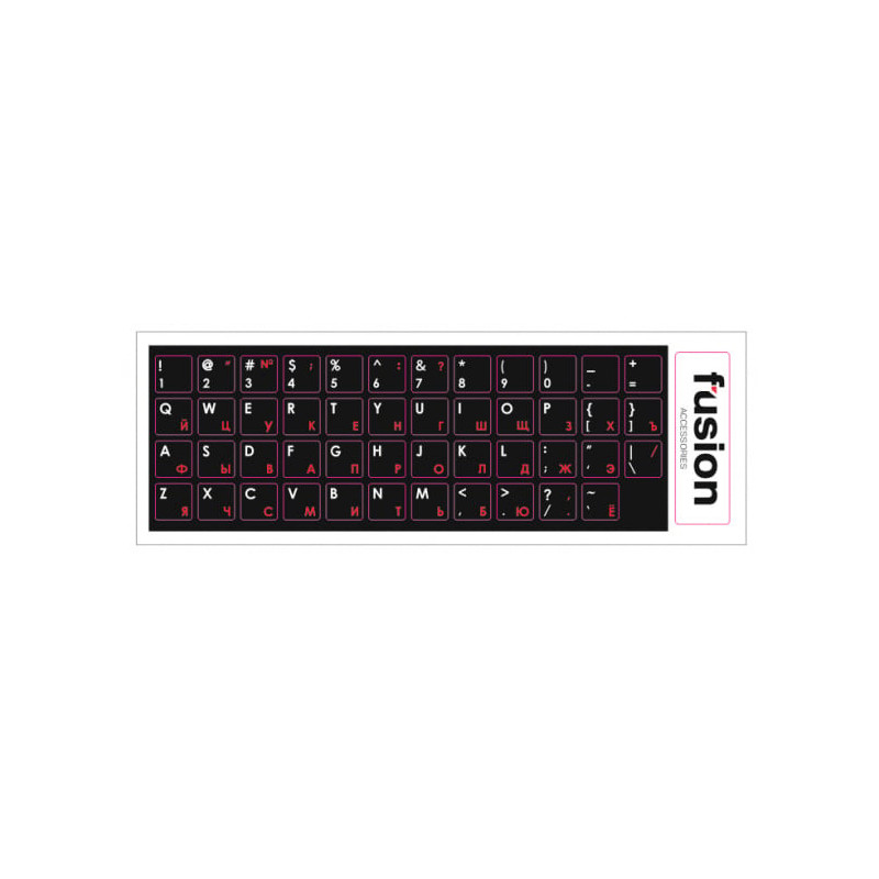 Fusion Accessories "Laminated Stickers RU / ENG" Black / Red