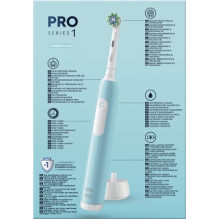 „Oral-B D305.513.3 Pro Series 1“ Karibų mėlyna + kelioninis dėklas „Oral-B D305.513.3 Pro Series 1“ Karibų mėlyna + kelioninis dėklas