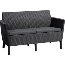 Keter Garden Salemo pilka dvivietė sofa