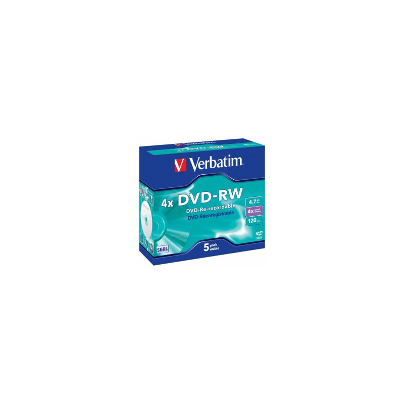 Matrix DVD-RW SERL Verbatim 4.7GB 4x 5 vnt. pakuotė Jewel