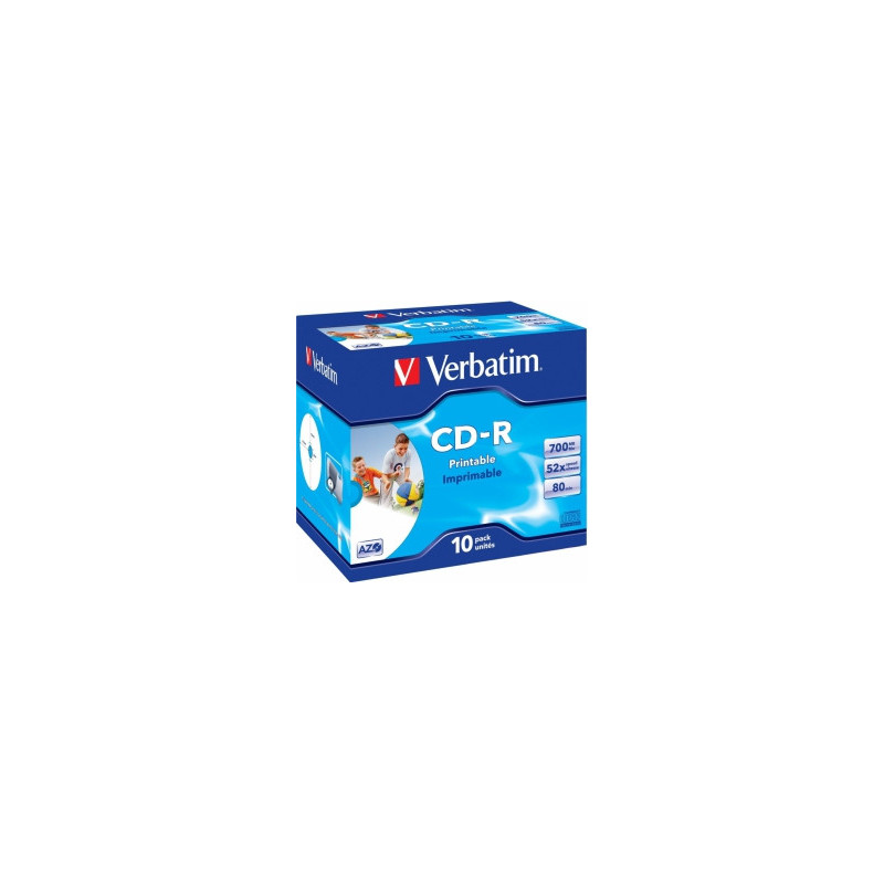 Matrix CD-R AZO Vebratim 700MB 52x spausdinamas, brangakmenių dėkle, 10 vnt. pakuotė