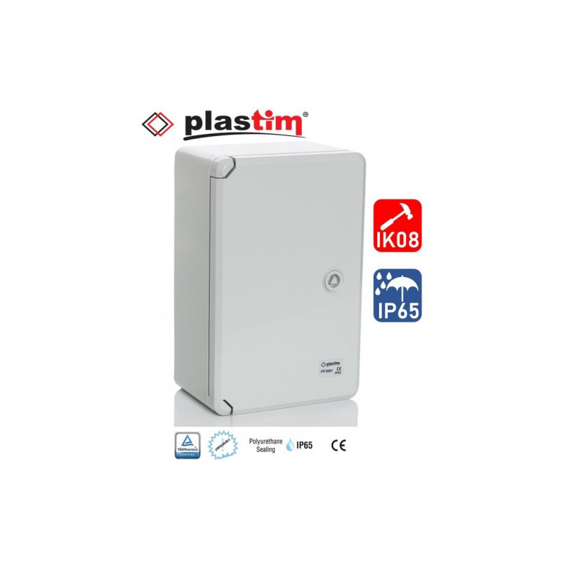 PP3 Plastic cabinet H700xW500xD250, gray door IP65