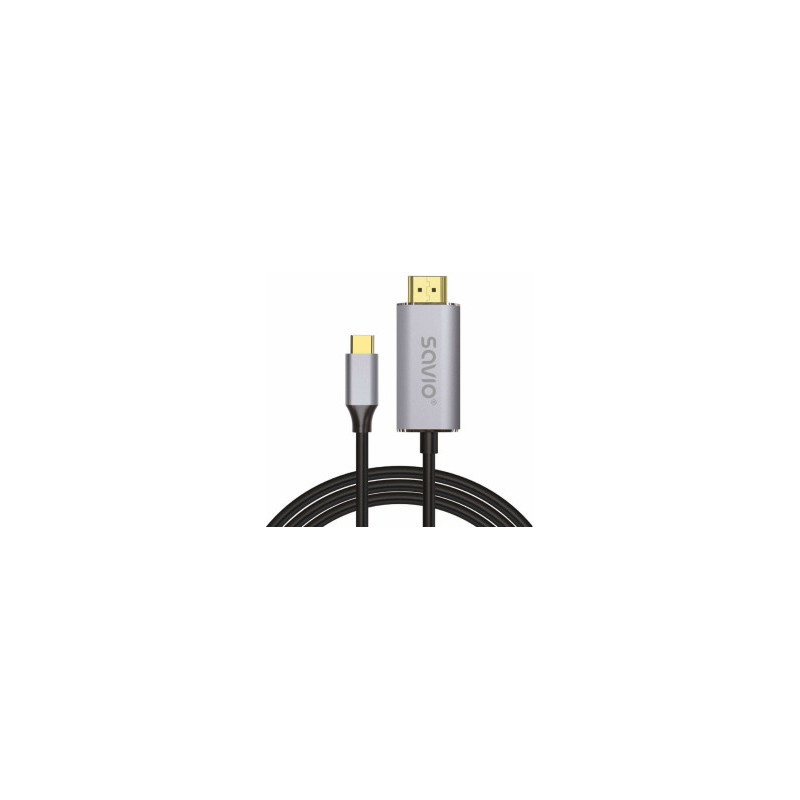 Savio USB-C Male - HDMI Male 2.0b 1m Silver
