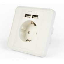 Gembird AC Wall Socket with 2 port USB Charger
