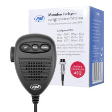 6-pin microphone with metal part for PNI radio stations Escort HP 8000 / 8001 / 8024 / 9000 / 9001 / 8000L / 8001L 6-pin microphone with metal part for PNI radio stations Escort HP 8000 / 8001 / 8024 / 9000 / 9001 / 8000L / 8001L