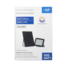 PNI GreenHouse WS100 100W LED reflektorius su saulės baterija, 10000mAh baterija, nuotolinio valdymo pultu, reguliuojamu PNI GreenHouse WS100 100W LED reflektorius su saulės baterija, 10000mAh baterija, nuotolinio valdymo pultu, reguliuojamu