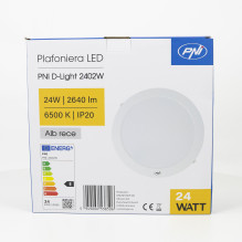 LED ceiling light PNI D-Light 2402W 24W, built-in, round, 6500K, 230V power supply, 2640 lm, white