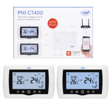 PNI CT400 wireless intelligent thermostat, with WiFi, 2 control zones via Internet, for thermal power plants, pumps, sol