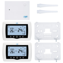 PNI CT400 wireless intelligent thermostat, with WiFi, 2 control zones via Internet, for thermal power plants, pumps, sol
