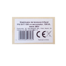 Three-phase voltage stabilizer PNI SVT-10K with servomotor, 10KVA, 380V output Three-phase voltage stabilizer PNI SVT-10K with servomotor, 10KVA, 380V output