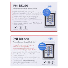 Prieigos kontrolės klaviatūra PNI DK220, autonominė, išorinė ir vidinė, IP65, su 2 relėmis