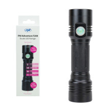 Aluminum PNI Adventure F200 dual LED flashlight, 4000mAh battery and micro USB port, 3 LEDs with large aperture and one Aluminum PNI Adventure F200 dual LED flashlight, 4000mAh battery and micro USB port, 3 LEDs with large aperture and one