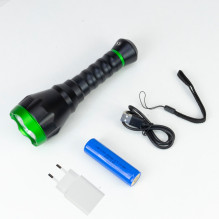 Žibintuvėlis PNI Adventure F750 Green Light, aliuminis, LED 10W, 500 lm, iki 850 m, 4000mAh, IP44, 4000mAh komplekte, su
