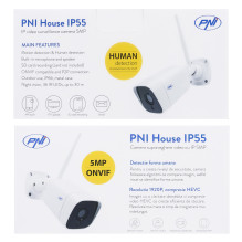 PNI House IP55 5MP wireless video surveillance camera with outdoor and indoor IP and microSD slot, night mode