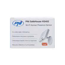 „PNI SafeHouse HS402“ „Wi-Fi“ buvimo jutiklis su milimetrinių radarų bangomis, 10 m atstumu, aptinka judesį ir statinį b