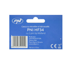 Headphone with microphone and acoustic tube PNI HF34 with 2 pins Midland plug Headphone with microphone and acoustic tube PNI HF34 with 2 pins Midland plug