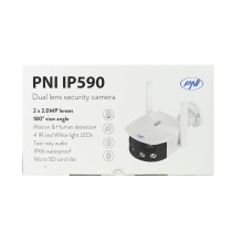 Video surveillance camera PNI IP590, wireless, with IP, Dual lens, 2 x 2MP, 180 degrees, micro SD card slot Video surveillance camera PNI IP590, wireless, with IP, Dual lens, 2 x 2MP, 180 degrees, micro SD card slot