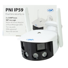 Vaizdo stebėjimo kamera PNI IP590, belaidė, su IP, dvigubais objektyvais, 2 x 2MP, 180 laipsnių, micro SD kortelės lizda Vaizdo stebėjimo kamera PNI IP590, belaidė, su IP, dvigubais objektyvais, 2 x 2MP, 180 laipsnių, micro SD kortelės lizda