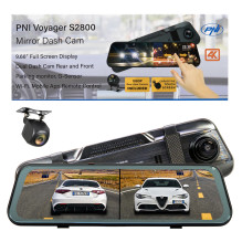 Car DVR camera PNI Voyager S2800 UHD 4K 170° built into the rearview mirror, 9.66 inch, IPS touchscreen, parking monitor