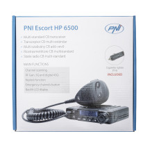 CB PNI Escort HP 6500, daugiastandartinis, 4W, AM-FM, 12V, ASQ, RF stiprinimas, cigarečių žiebtuvėlis komplekte CB PNI Escort HP 6500, daugiastandartinis, 4W, AM-FM, 12V, ASQ, RF stiprinimas, cigarečių žiebtuvėlis komplekte