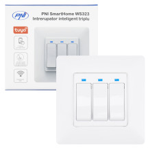 PNI SmartHome WS323 trigubas išmanusis jungiklis, skirtas valdyti šviesą internetu, suderinamas su „TuyaSmart“ programėl PNI SmartHome WS323 trigubas išmanusis jungiklis, skirtas valdyti šviesą internetu, suderinamas su „TuyaSmart“ programėl