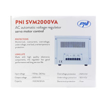 PNI SVM2000VA voltage stabilizer with servomotor, 1600W, 7.2A, 230V output PNI SVM2000VA voltage stabilizer with servomotor, 1600W, 7.2A, 230V output