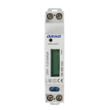 Vienfazis skaitiklis ORNO OR-WE-521, 40A, MID sertifikavimas, 230V, B matavimo klasė, impulsų dažnis 1000 imp/kWh, IP51,