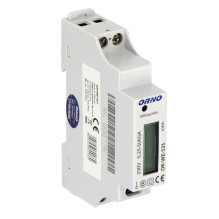 Vienfazis skaitiklis ORNO OR-WE-521, 40A, MID sertifikavimas, 230V, B matavimo klasė, impulsų dažnis 1000 imp/kWh, IP51,