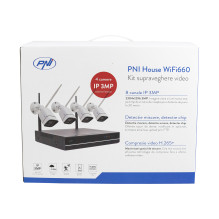 PNI House WiFi660 NVR 8-channel video surveillance kit and 4 outdoor wireless cameras 3Mpx, P2P, IP66