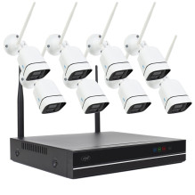 PNI House WiFi660 NVR vaizdo stebėjimo rinkinio paketas, 8 kanalai ir 8 belaidės lauko kameros, 3MP, P2P, IP66