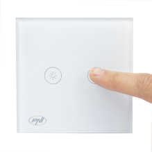 Dvigubas jungiklis su jutikliniu pritemdymu PNI SafeHome DIM202, 2X700W, fazinis laidas, be nulio, stiklas