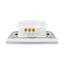 Double switch with touch and dimmer PNI SafeHome DIM202, 2X700W, Live Wire, without zero, glass