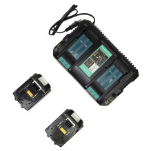 PNI DCH218 dvigubo akumuliatorių įkroviklio rinkinys su dviem USB prievadais, apima 2 18 V 5 Ah baterijas