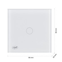 Simple ladder switch and cross switch with touch PNI CS101W made of glass, white with LED indicator, 800W