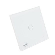 Simple ladder switch and cross switch with touch PNI CS101W made of glass, white with LED indicator, 800W