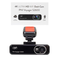 Automobilio vaizdo registratorius PNI Voyager S2600 WiFi 4K Ultra HD, be ekrano, parkavimo stebėjimo funkcija, G jutikli