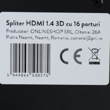 HDMI 1.4 3D 16-port UltraHD 4Kx2K Splitter