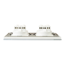 PNI WP202W built-in double socket with white glass frame