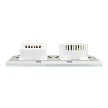 PNI SH115W simple glass switch with touch, combined with Schuko socket and USB plugs PNI SH115W simple glass switch with touch, combined with Schuko socket and USB plugs