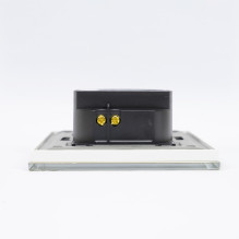 Simple switch with touch PNI SH101G made of glass, Gold with golden LED indicator