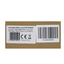 Double switch with touch PNI SH202G made of glass, Gold with golden LED indicator