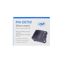 External speaker PNI DE750 for CB radio stations, 8 Ohms, 4 W, 3 inch speaker, 3.5 mm jack External speaker PNI DE750 for CB radio stations, 8 Ohms, 4 W, 3 inch speaker, 3.5 mm jack