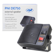 External speaker PNI DE750 for CB radio stations, 8 Ohms, 4 W, 3 inch speaker, 3.5 mm jack External speaker PNI DE750 for CB radio stations, 8 Ohms, 4 W, 3 inch speaker, 3.5 mm jack
