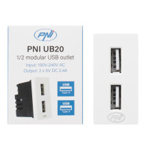 Double USB socket PNI UB20,...