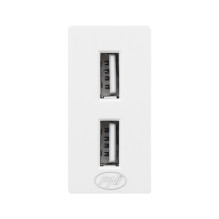 Double USB socket PNI UB20, 5V, 2.4A, modular, built-in, type F 1 / 2, for glass frame RM101W, RM202W Double USB socket PNI UB20, 5V, 2.4A, modular, built-in, type F 1 / 2, for glass frame RM101W, RM202W