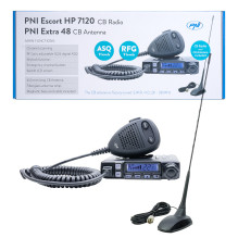 CB PNI Escort radijo stotis HP 7120 ASQ, RF stiprinimas, 4W, 12V ir CB PNI Extra 48 antena su pridedamu magnetu, 45cm, S CB PNI Escort radijo stotis HP 7120 ASQ, RF stiprinimas, 4W, 12V ir CB PNI Extra 48 antena su pridedamu magnetu, 45cm, S